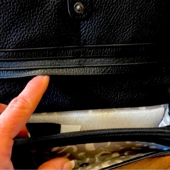 Genuine Leather calf hair, slim gold over wallet - Picture 2 of 3